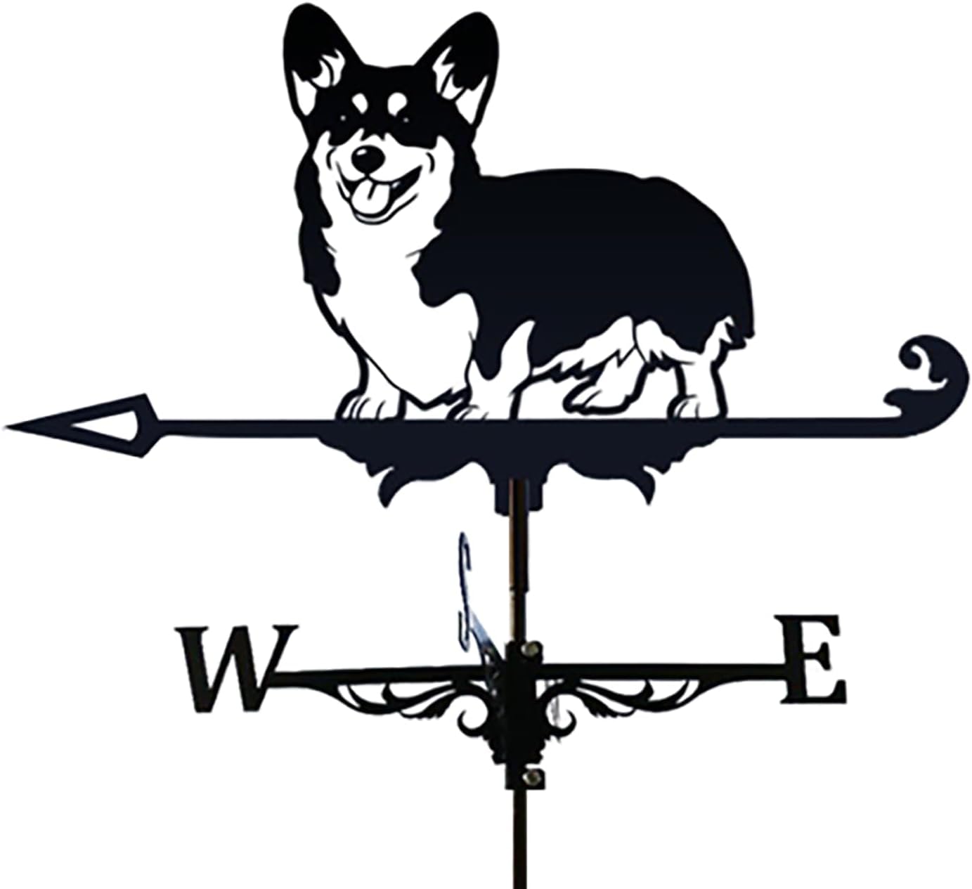 Weathervanes - Stainless Steel Weather Vane Corgi Silhouette Weathervane Weather Durable Wind Direction Indicator for Garden Patio Yard Ornament Wind Vane Measure Tool