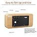 TISSA Wooden LED Alarm Clock, Wood Cube Digital Desk Alarm Clock with 3 Brightness Adjustable, 3 Set of Alarm, Dual Power, Voice Control, Time/Week/Date/Temperature/Humidity Displaying