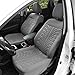 Leader Accessories Embossed 2 Car Front Seat Covers Grey Side-Less Quick Install Auto Protection with Headrest Covers