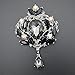 Yilanair Wedding Bridal Big Crystal Rhinestone Bouquet Brooch Pin for Women (Black)