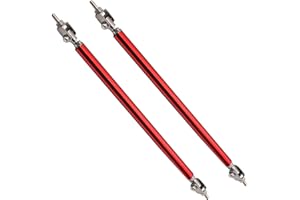ILOVO 2PCS Adjustable Front Bumper Lip Splitter Strut Rod Tie Support Bars Replacement fit for Universal 150mm 5.91” (Red)