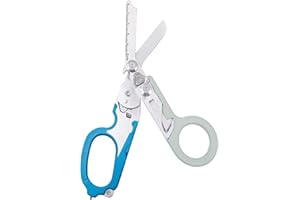 Elegital Emergency Response Shears, Stainless Steel Foldable Scissors Pliers, Outdoor Camping Rescue Scissors Tools, Black Aqua