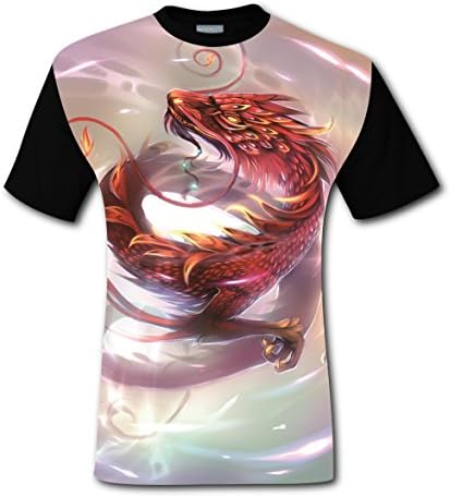 Short Sleeve New Slim Fit T-Shirt 3D Personalized With Dragon For Men XL