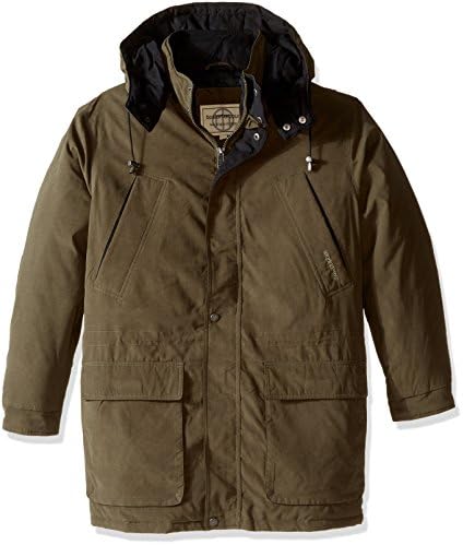 Boston Harbour Men's 3/4 Poly Fil Parka with Detachable Hood, Olive, Medium