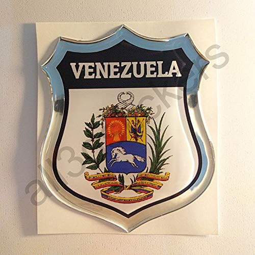 All3dstickers Sticker Venezuela Resin 3D Emblem Venezuela Coat of Arms Domed Doming