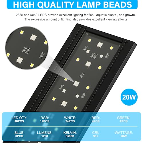Zingbabu LED Fish Tank Lights, 12-20\