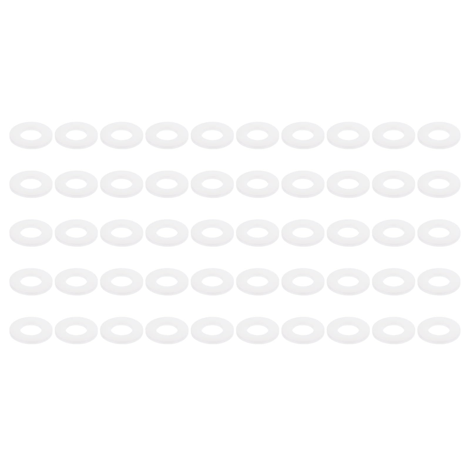 PATIKIL Nylon Flat Washers 12mm ID 24mm OD 2mm Thick M12 Hard Plastic Round Sealing Flange Gaskets-Applications for Machinery Electronics -[Qty 50 White]