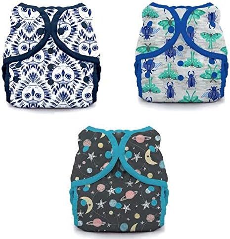 Thirsties Duo Wrap Snaps Diaper Covers 3 Pack Combo: Night Owl, Arthropoda, and Stargazer, Sz 2