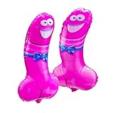 2 Pack Mega 1.5 Foot Tall Chilly Willy Balloons for Bachelorette Party, Bridal Shower, Birthday Party and Girls Nights