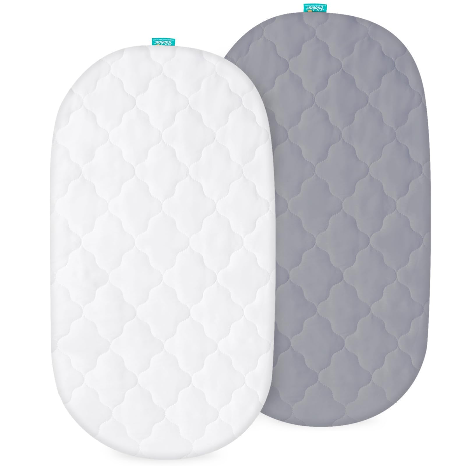 Photo 1 of Bassinet Mattress Pad Cover Waterproof, Fits 13" x 30" UPPAbaby Bassinet & Snoo Smart Sleeper Baby Bassinet, Ultra Soft Breathable, White and Grey