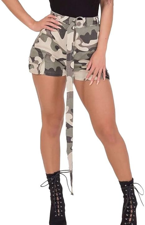high waisted camo shorts