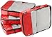 Amazon Basics 4 Piece Packing Travel Organizer Zipper Cubes Set, Large, Red