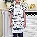 Claswcalor Sharks Apron- Kids Baking Apron-Waterproof Child Apron with Adjustable Neck for Party Cooking Gardening Painting Craft