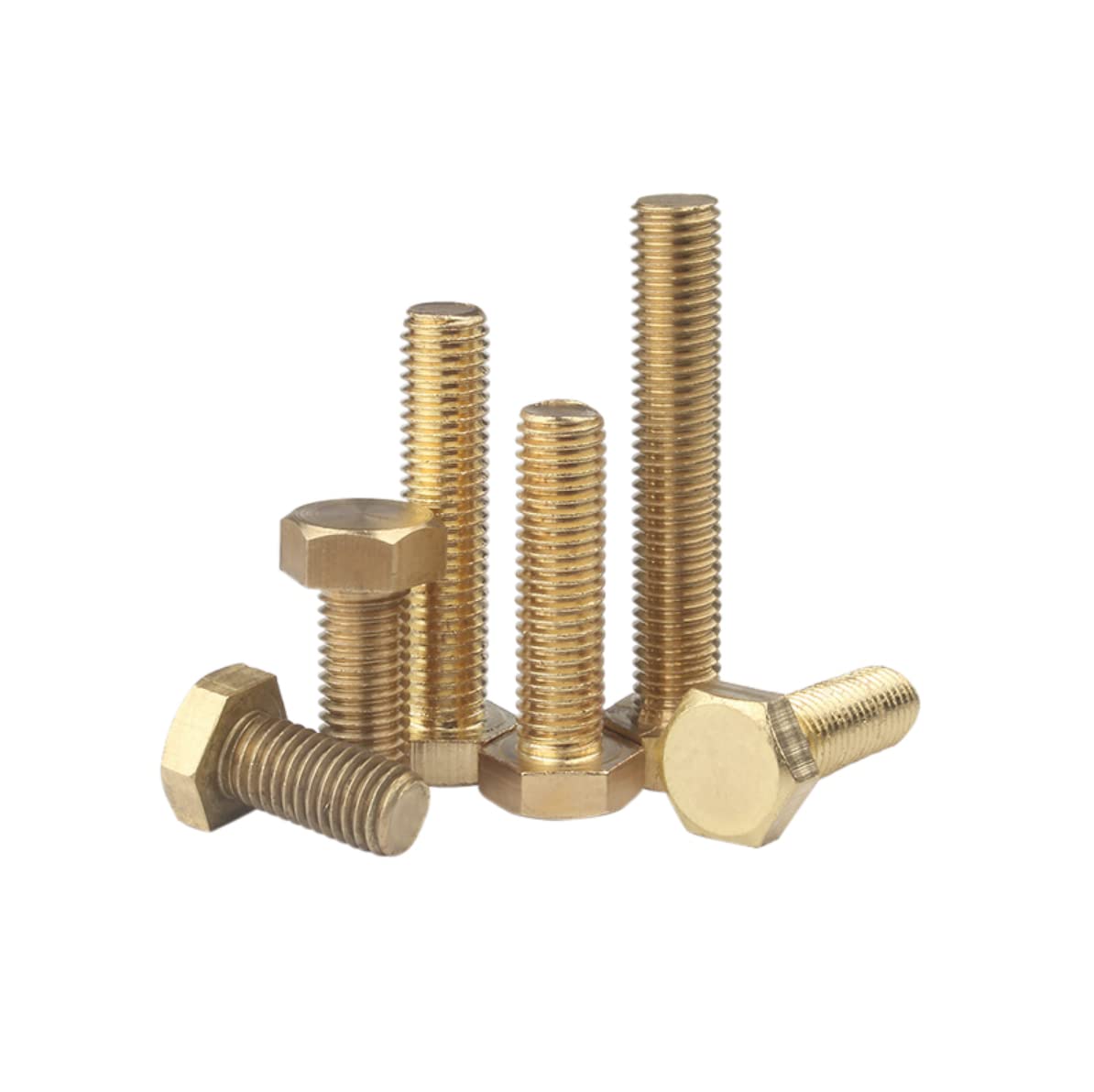 Unifizz M6*25mm Hexagon head bolts Brass socket head cap screws Threaded hexagonal screws 10PCS