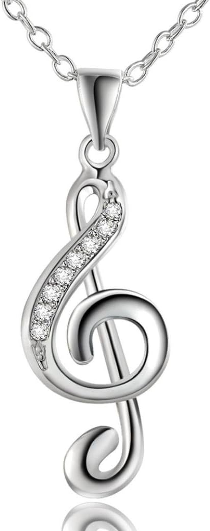 Nesee Women's Necklaces,Fashion Jewelry Chic Treble G Clef Music Note Charm Pendant Necklace Gift Musical Lady Jewelry Sets
