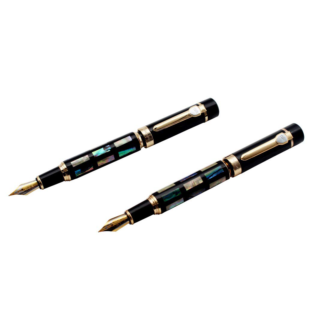 Abcsea 2 pieces Jinhao x650 shell fountain pens for writing, elegant fountain pens fineliner, foundation pens fine point