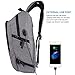 OXA Anti-Theft and Water Resistant Business/School Laptop Backpack with USB Charging Port and Lock Fits up to15.6-Inch Laptop and Notebook, Grey