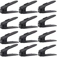 MZBOTO Shoe Slots Organizer, Shoe Slots Space Saver, Closet Shoe Slot Organizer, Double Storage Rack Holder,Shoes Adjustable Shoe Slot Space Saver Storage Rack Holder (12-Pack Black)