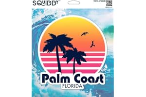 Squiddy Palm Coast Florida - Vinyl Sticker Decal for Phone, Laptop, Water Bottle (3" high)