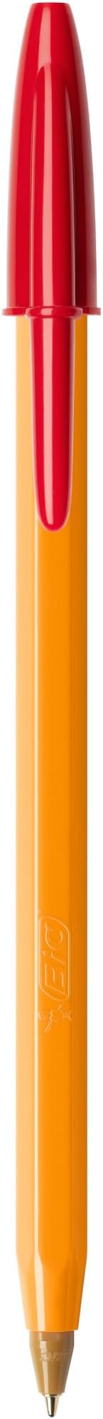 BIC Orange Fine Ballpoint Pens 0.8 mm Red Ink Box of 20 view 3