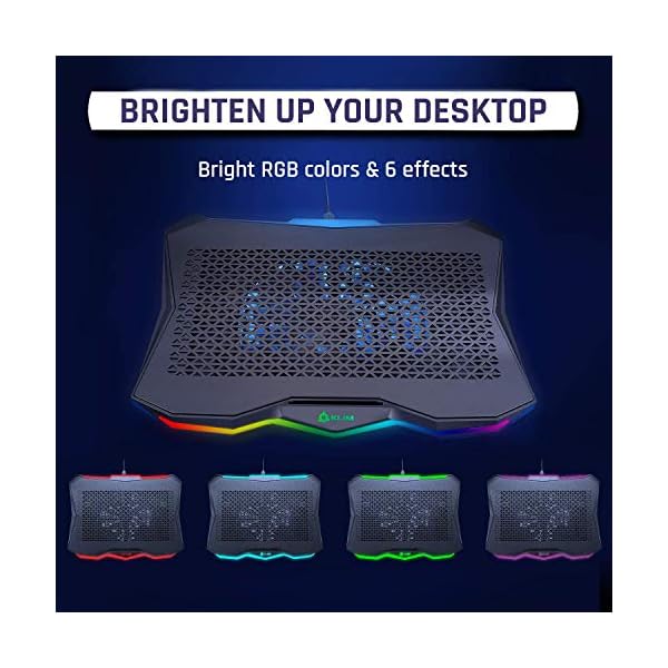 KLIM-Rainbow-Laptop-Cooling-Stand-with-RGB-backlighting-11-19-Gaming-Laptop-Cooling-Pad-For-Desk-USB-Powered-Fan-with-metal-grid-Stable-And-Silent-Compatible-Mac-And-PS4-NEW-2021 KLIM Rainbow + Laptop Cooling Stand with RGB backlighting + 11" - 19" + Gaming Laptop Cooling Pad For Desk + USB Powered Fan with metal grid + Stable And Silent + Compatible Mac And PS4 + NEW 2022