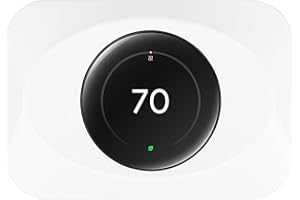 BAOKZZOM Nest Thermostat Wall Plate Cover Replacement Compatible with Google Nest Learning Thermostat (4th Gen), Practical Nest Learning Thermostat 4 Trim Kit, Snap fit Design (White, 1 Pack)