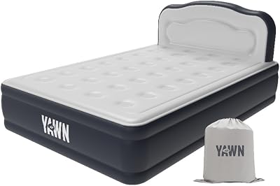 YAWN AIR Self-Inflating Airbed Double with Built-In Pump & Headboard