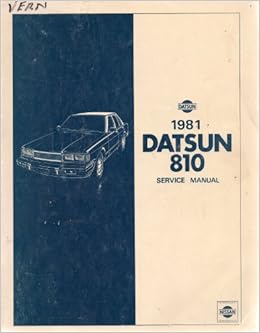 1981 Datsun 810 - Service Manual - Model 910 Series - Publication Number SM1E-0910U0: Nissan
