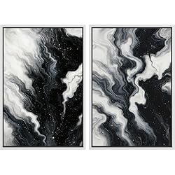 MUDECOR Framed Canvas Print Wall Art Set Monochrome