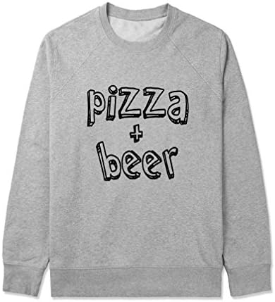 Unisex Adult Sweater, Pizza And Beer, Quotes, Funny, Gray