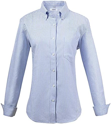 Amazon.com: Office Lady Collarless V-Neck Dress Shirts Women Long Sleeve  Work Formal Female Blouses Shirts, Versatile for All Seasons (US, Alpha,  X-Small, Regular, Regular, Blue Stripes) : Clothing, Shoes & Jewelry