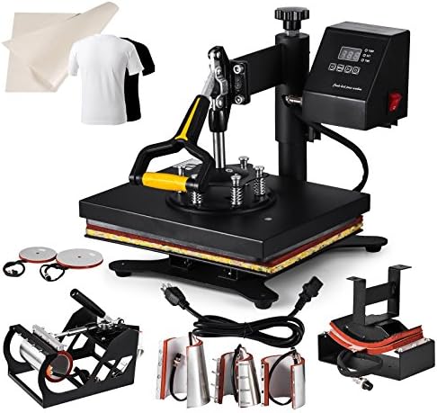 MG-Rocky 8IN1 Heat Press Machine 12x10 Inch Digital Swing Away Heat Press 30x24cm Heat Press Machine for T Shirts LCD Timer Rigid Steel Frame (8 in 1)