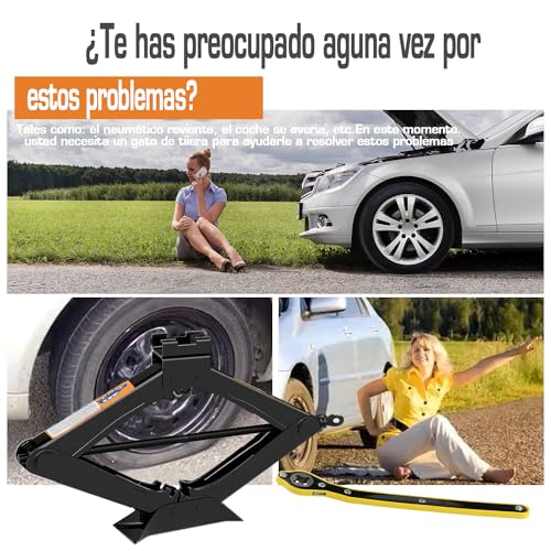 MOONPAI (2 Toneladas) Gato Hidraulico,Gato Hidraulico con Capacidad,Kit de Gato Hidráulico para Coche,Kit de Herramienta para Neumático SUV,RV y MPV con Diseño de Trinquete Inteligente