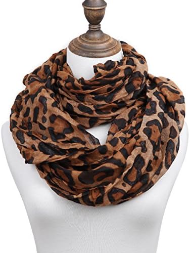 ChikaMika Leopard Scarves for women Girls fashion leopard print scarf (Light Brown)