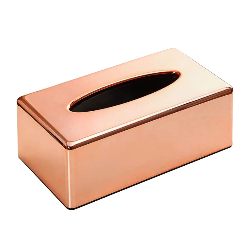 IVELECT Rose Gold Tissue Box Dispenser Case Napkin Holder Home Office