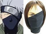 Cosplay Anime Naruto Hatake Kakashi Sensei Ninja Veil Face Mask Black Blue