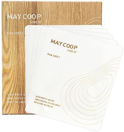 MAYCOOP Raw Mask Sheet 25g 6pcs Unbleached Cotton Sheet with Acer Maple Water