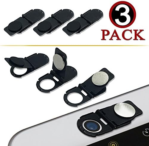 Webcam Cover with Magnet-Lock Technology by Simply Secure | Bye-Bye Camera Spy | Now You Know You're Covered (3 pack black)