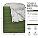 Winner Double Sleeping Bag with Compression Sack,Mummy Hood with Zipper It's Portable and Lightweight for 3-4 Season Camping, Hiking, Traveling, Backpacking and Outdoor Activities(Bottle Green)