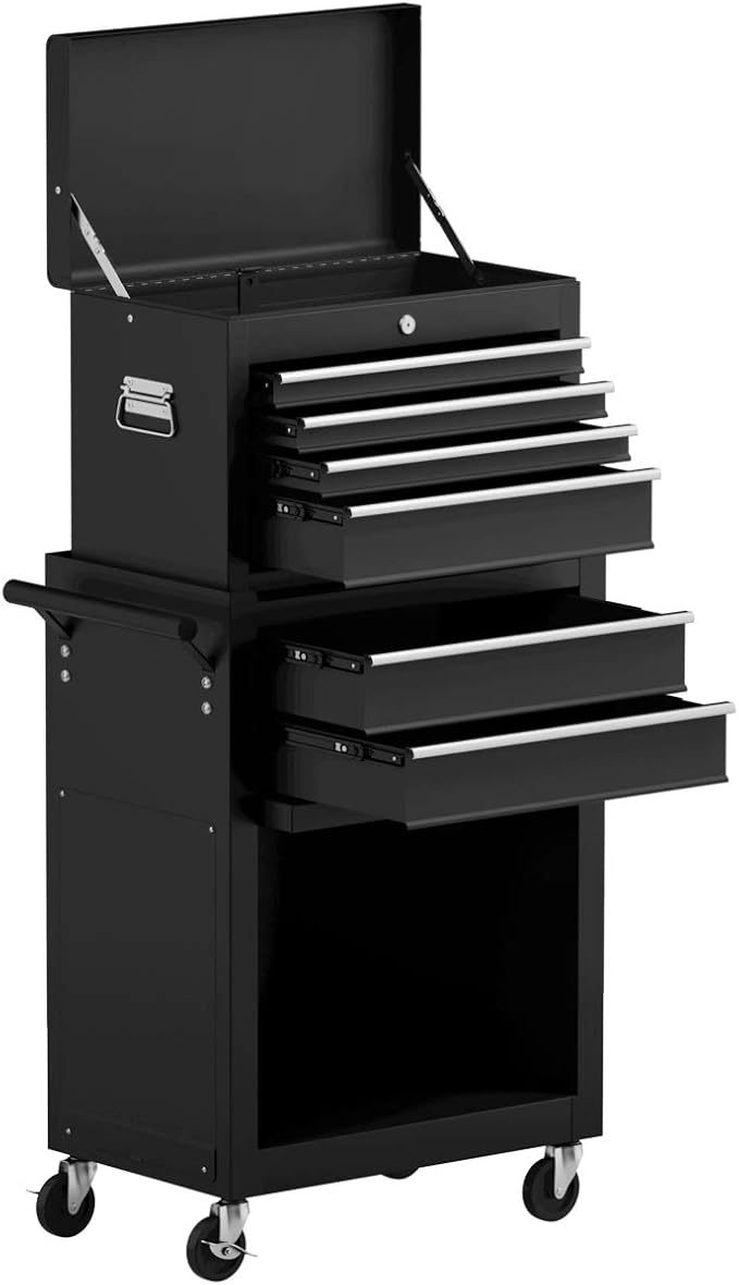Goplus 6Drawer Rolling Tool Chest Removable Tool Storage with