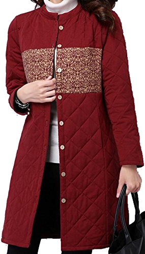 YUNY Womens Casual hick Long Sleeve Printing Jacket Wine Red L YUNY Womens Casual hick Long Sleeve Printing Jacket Wine Red L
