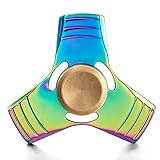 Hand Spinner,Metal 3D Ultra Durable Triangle Hand Spinner EDC Fidget Spinner Toy Fingertip Gyro for For ADD, ADHD, Anxiety, Made High Speed - Up to 5 Mins Children (Rainbow)