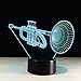 Cirkooh Trumpet Shape 3D Optical Illusion Lamp 7 Colors Change Timing Remote Control and Touch Button LED Table Desk Lamp for Home Bedroom Decoration