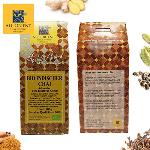 All Orient BIO Indischer Chai | 100g | Schwarztee | loser Tee | ayurvedische Gewürze | ohne Zusatz von Aromen | BIO-Qualität | naturbelassen | Chai Tee mit würzigem Geschmack – Bild 3
