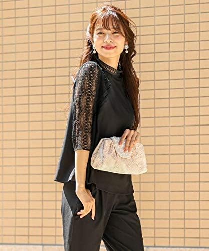 Amazon パーティードレス Nissen ニッセン はしごレース使いスタンドカラーテーパードパンツセットアップドレス 結婚式 二次会 お呼ばれ セミフォーマル対応 大きいサイズ有 ワンピース チュニック 通販