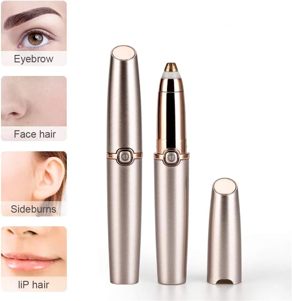 Flawless Eyebrow Hair Remover NIAGUOJI Electric Painless Portable Eyebrow Hair Removal,Epilator for Women Perfect Touch Razor for Lips Nose Ear Facial Hair Remove Rose Gold