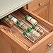 mDesign Spice Rack Drawer Organizer for Kitchen Storage to Hold Herbs, Seasonings - Clear