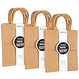 36-Count Brown Kraft Bags - Paper Bags with Handles, Great as Wedding Favor Bags, Shower Favor Bags, Bridal Party Gift Bags, Medium, 8 x 10 x 4.5 Inches