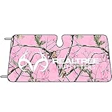 Realtree Pink Camo Accordian Style Windshield Shade (Realtree APC Pink Camo, Single-ply bubble pad between reflective foil, 59"X27" Sold Individually)