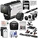 Sony Action Cam FDR-X3000R Wi-Fi GPS 4K HD Video Camera Camcorder & Live View Remote + Finger Grip + Suction Cup + Helmet Mount + 64GB Card + Battery & Charger + Case Kit